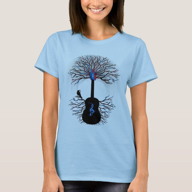 Camiseta "Ritmos guitarra surreal do ~ do coração" (Frente)