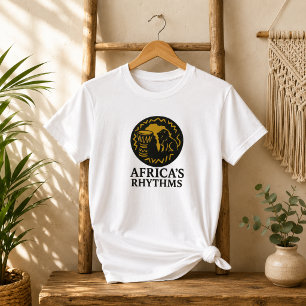 Camiseta Ritmos Tribais Elegantes da África Dança de Tambor