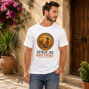Camiseta Ritmos Tribais Elegantes da África Dança de Tambor