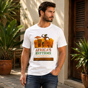 Camiseta Ritmos Tribais Elegantes da África Dança de Tambor