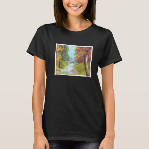 Camiseta River Through The Trees Nature Landscape Autumn Pa