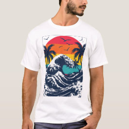 Camiseta River Wave Retro Sunset