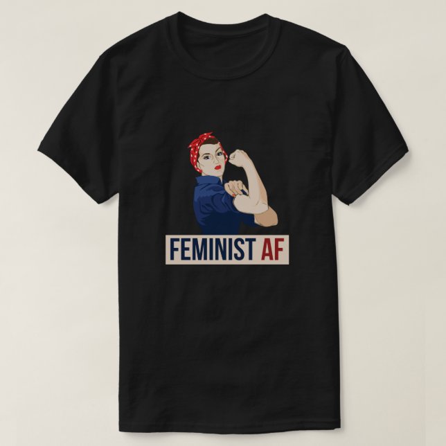 Camiseta Riveter AF rosie feminista essencial (Frente do Design)
