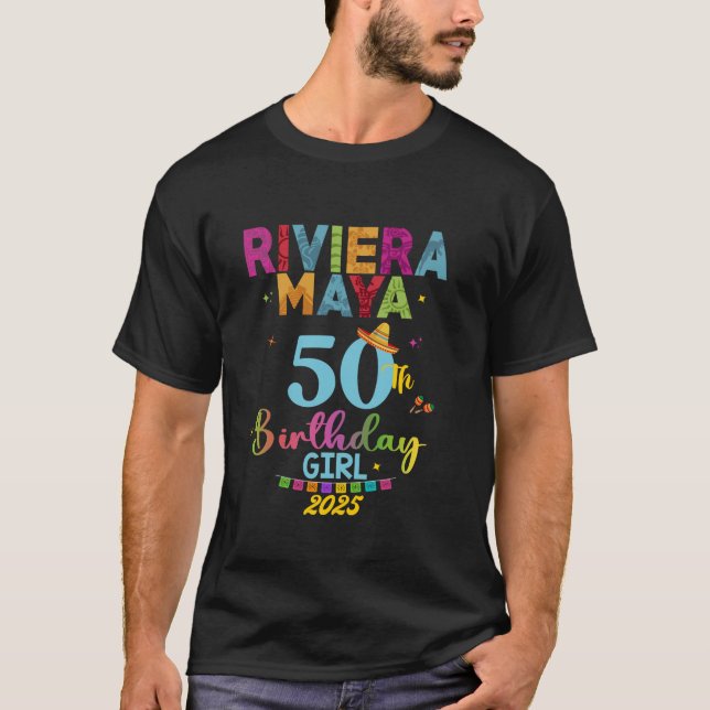 Camiseta Riviera Maya 50º Aniversário Viagem Cancun Fácil M (Frente)