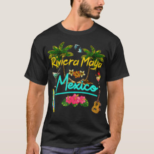 Camiseta Riviera Maya Mexico Beach Summer Palm Sun Set Palm