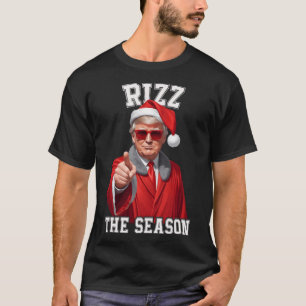 Camiseta Rizz A Época Engraçado Trump Natal Papai Noel