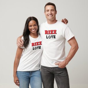 Camiseta Rizz Amor Diversão Vermelho e Preto