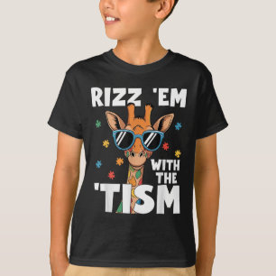 Camiseta Rizz Em Com O Tismo Autismo Girafa Engraçado Autis