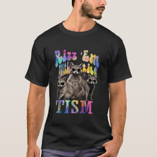 Camiseta Rizz Em Com O Tismo Engraçado Raccoon Autism Aware