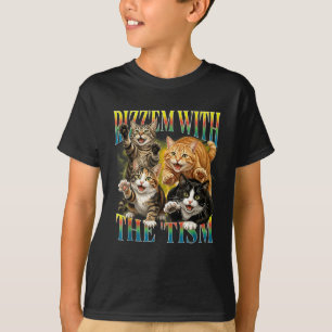 Camiseta Rizz Em engraçado com O Meme do Gato Retro Tism