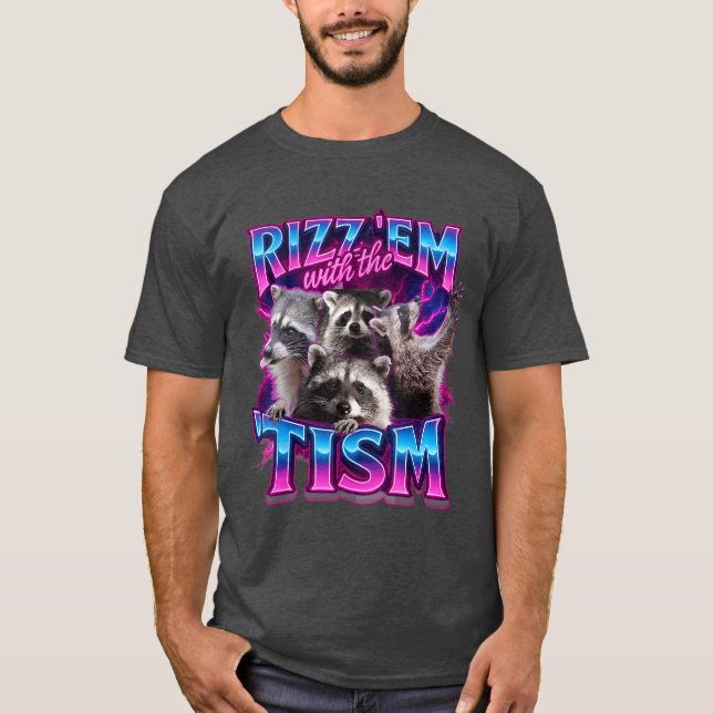 Camiseta Rizz em withheism Racoon for Men Women and retro f (Frente)