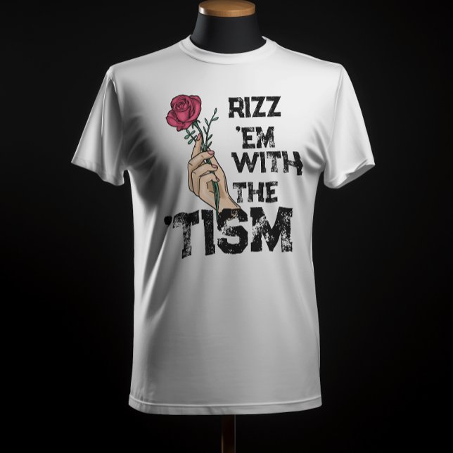 Camiseta Rizz-me com o atristico da Flor Retro (Criador carregado)