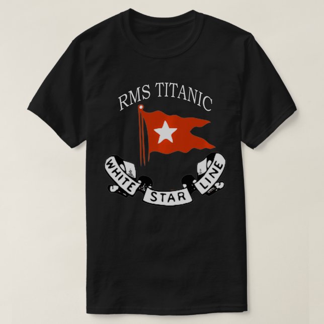 Camiseta RMS Titanic White Star Line Logo Ship Atlantic Oce (Frente do Design)