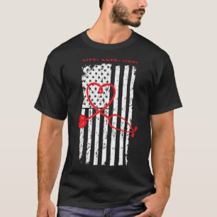 Camiseta RN LVN CNA Enfermeira norte-americana Bandeira Leg