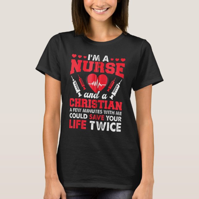Camiseta Rn Lvn Cna Nurse Formando Enfermeiro Legal Cristão (Frente)
