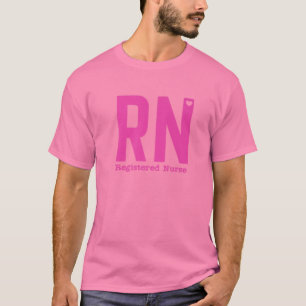 Camiseta RN Registrou Que Enfermeira Cute Rosa S Rosa Para