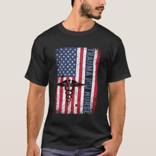 Camiseta Rn Trauma Icu Enfermeira Gift Bandeira Americana P