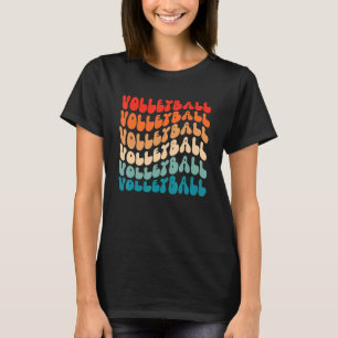 Camiseta Rô de Groovy Retro Voleibol Rapariga dos 70 anos H