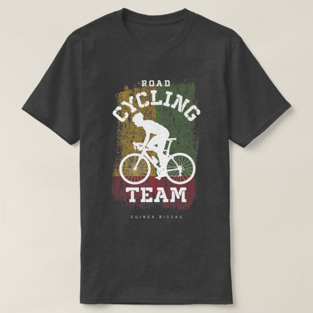 Camiseta Road Cycling Guinea Bissau Road Bike Speed Bicycle (Frente do Design)