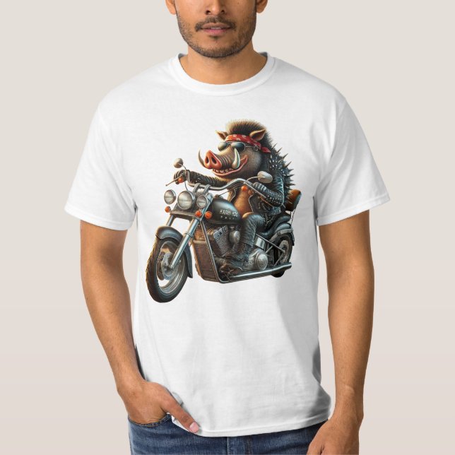 Camiseta Road Hog Biker T-Shirt | Rebel Motorcycle Hog Desi (Frente)