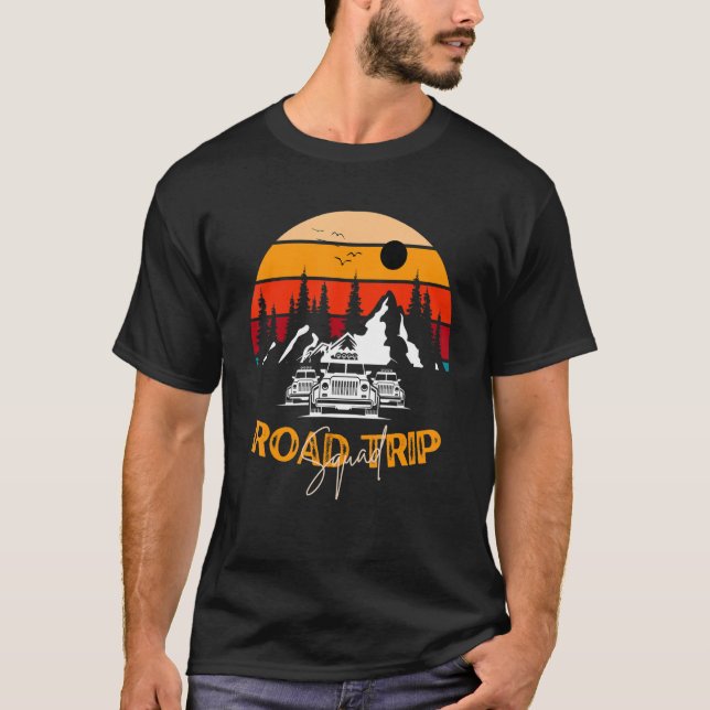 Camiseta Road Trip Squad Off Road Camping Family Vacation A (Frente)