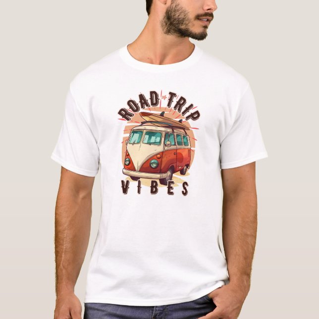Camiseta Road Trip Vibes Vintage Van (Frente)