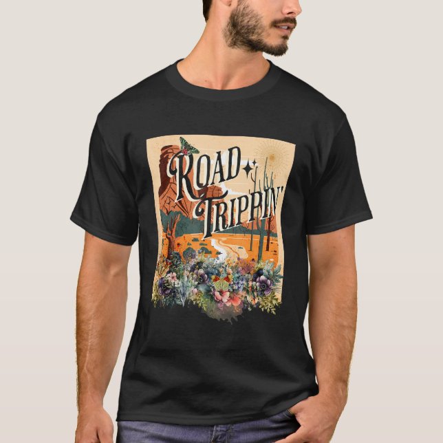 Camiseta Road Trippin Retro Style Vacation Road Tripping Wo (Frente)