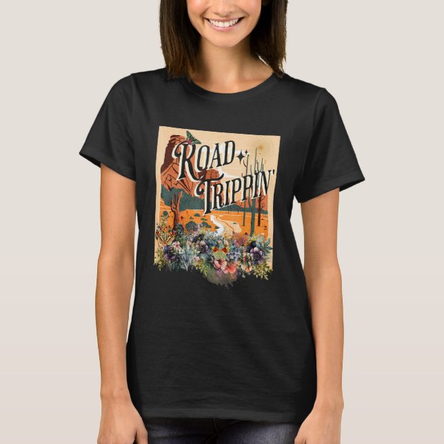 Camiseta Road Trippin Retro Style Vacation Road Tripping Wo (Frente)
