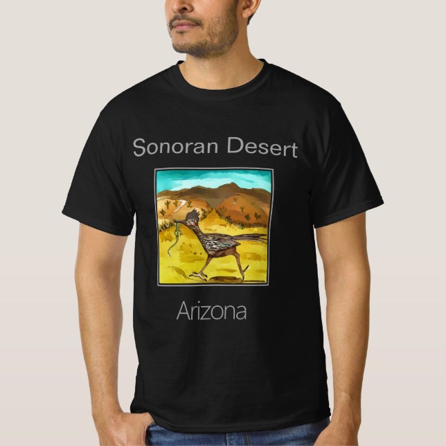 Camiseta Roadrunner, Deserto de Sonoran, Arizona (Frente)