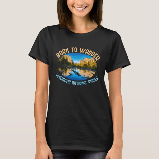 Camiseta Roaming America Exploring All The National Parks R (Frente)