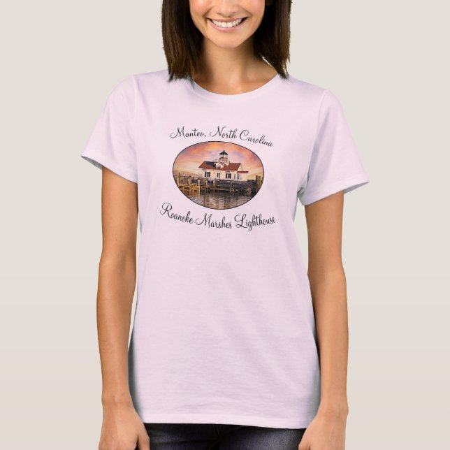 Camiseta Roanoke Marshes Lighthouse _ Manteo Carolina do No (Frente)