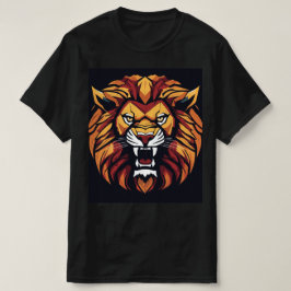 Camiseta "Roar com Confiança: Leão Negrito Impresso T-Shirt