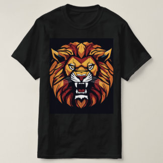 Camiseta "Roar com Confiança: Leão Negrito Impresso T-Shirt