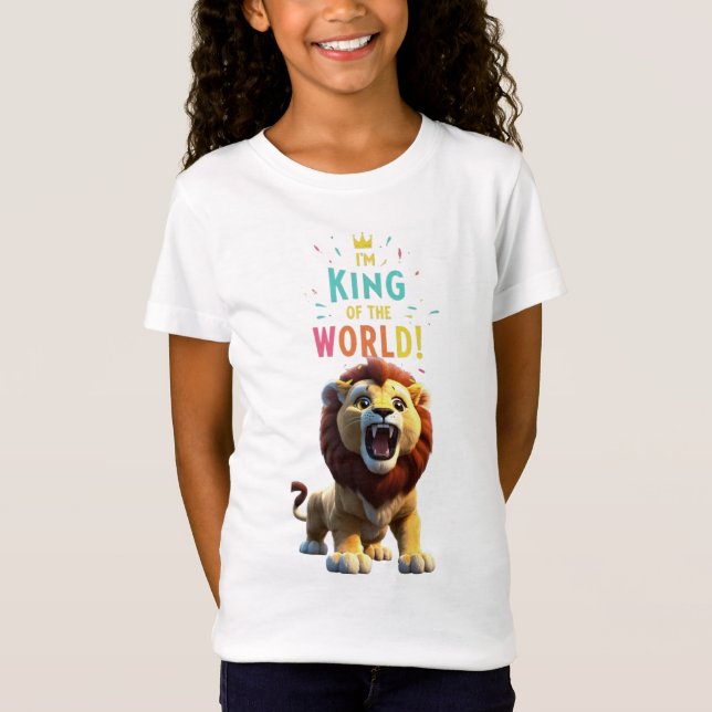 Camiseta Roar de Majestade: Cartoon Leão Rei (Frente)