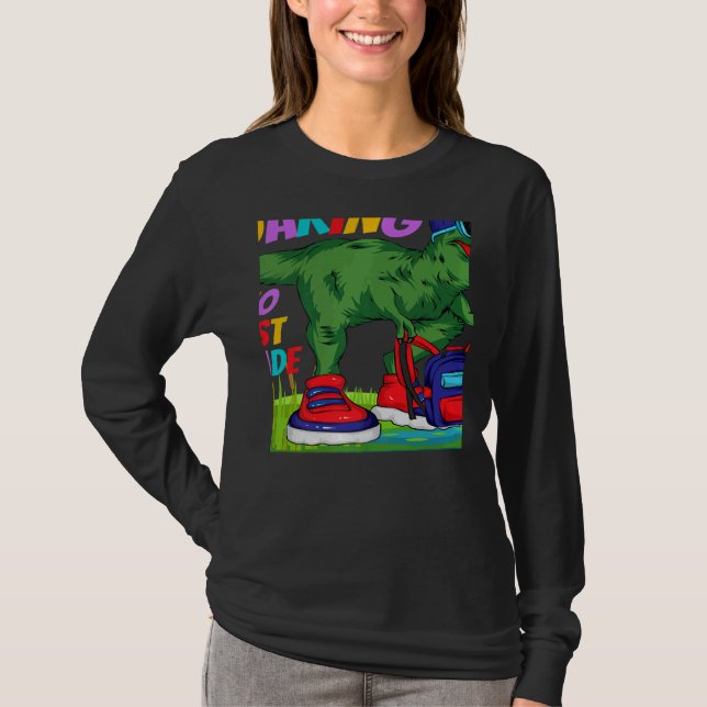 Camiseta Roaring into First Grade Dinosaur Rex Back to Scho (Frente)