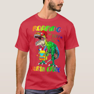 Camiseta Roaring Into Fourth Grade Back to School 4th Class