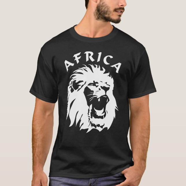 Camiseta Roaring Lion Face | África (Frente)