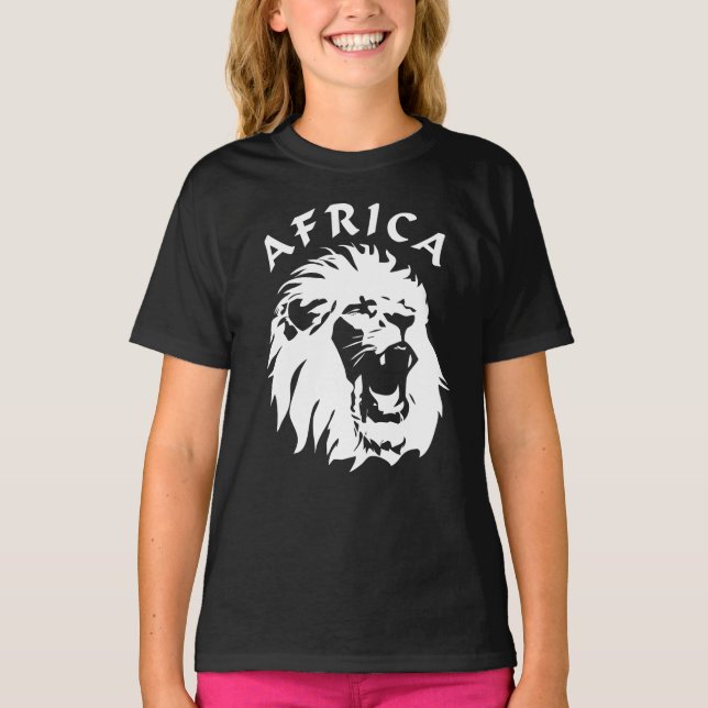 Camiseta Roaring Lion Face | África (Frente)