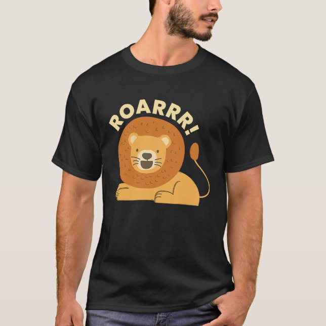 Camiseta Roarry I Lion Girl Boys Tiger Cat Animal Friel Ch (Frente)