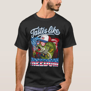 Camiseta Roba-lobo Patriótico Tem Gosto de Liberdade Gráfic