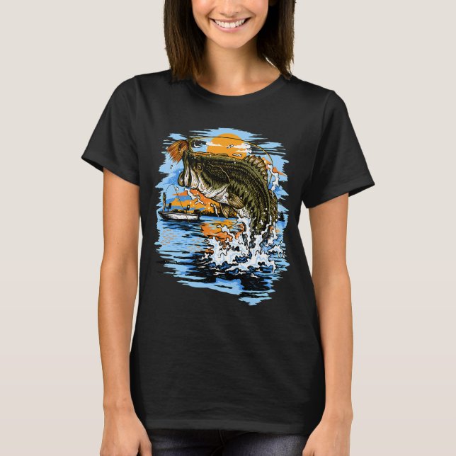 Camiseta Robalo Boca Grande Saltando Atrás da Isca (Frente)