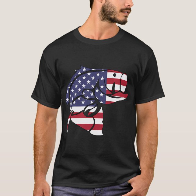 Camiseta Robalo com bandeira americana (Frente)