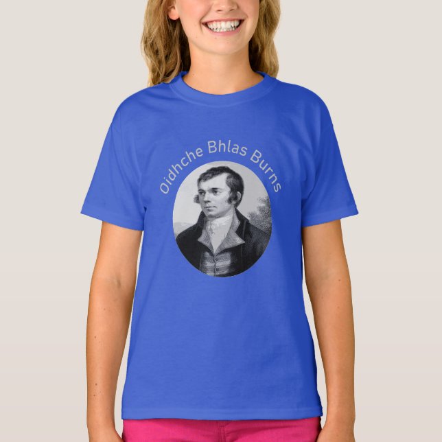 Camiseta Robbie Burns - Oidhche Bhlas Burns Cinza Claro (Frente)