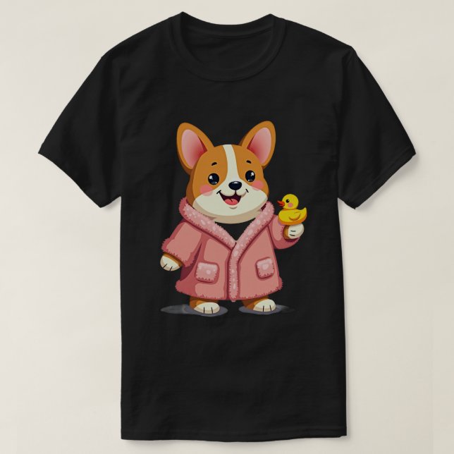 Camiseta Robe de Banho Corgi (Frente do Design)