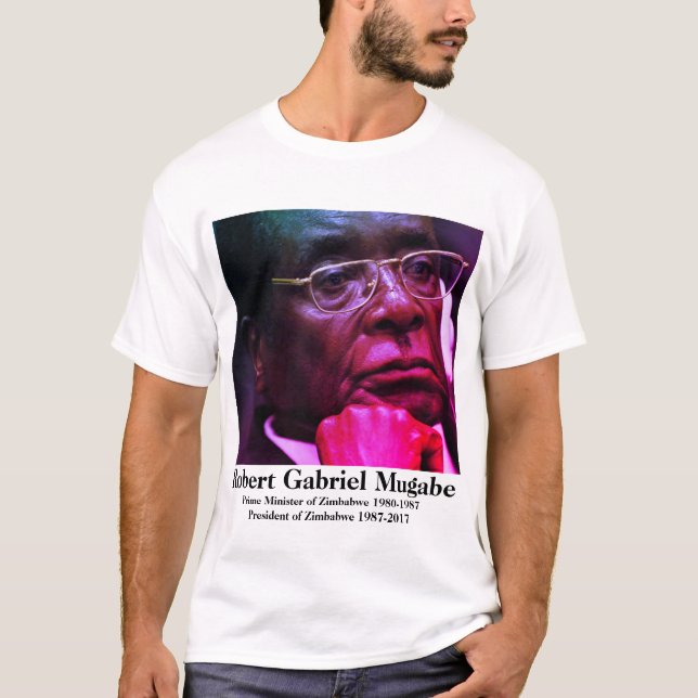 Camiseta Robert G. Mugabe, Presidente do Zimbabué (Frente)