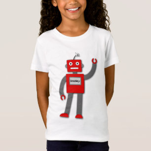 Camiseta Robi o T cabido da menina retro do robô
