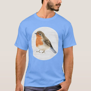 Camiseta Robin Bird Watercolor Desenho engraçado