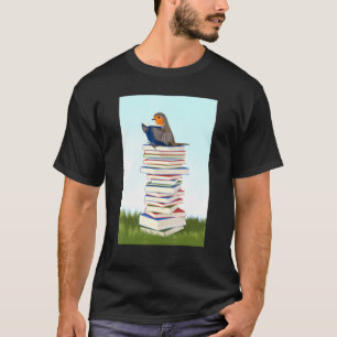 Camiseta Robin com Books Bird Birdwatcher Música Animal