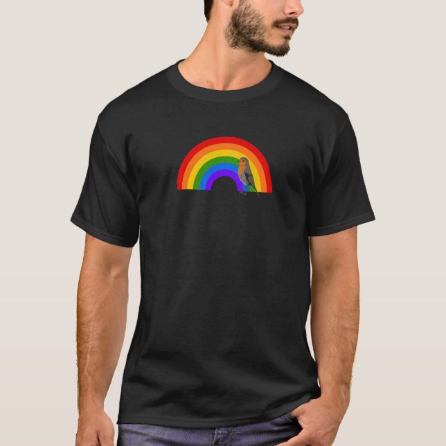 Camiseta Robin Rainbow Bird Bird Birdwatcher Animal Biologi (Frente)