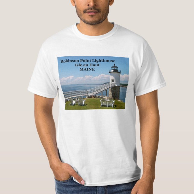 Camiseta Robinson Point Lighthouse, Maine T-Shirt (Frente)